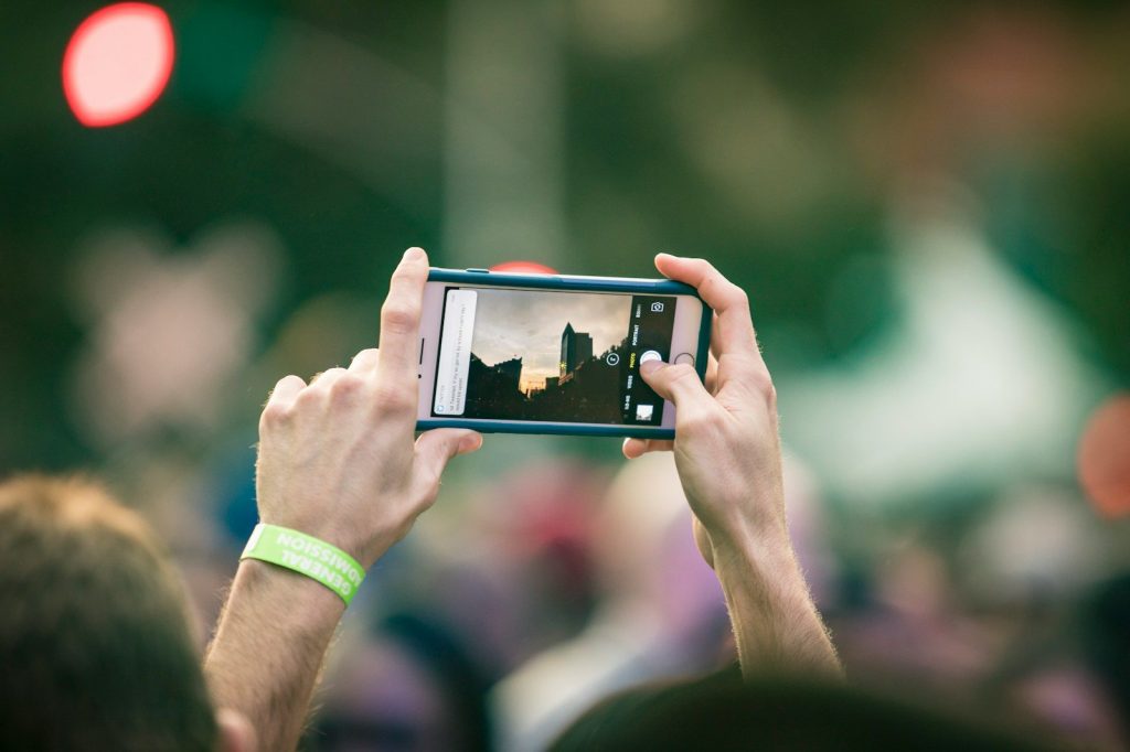 a person holding a cell phone